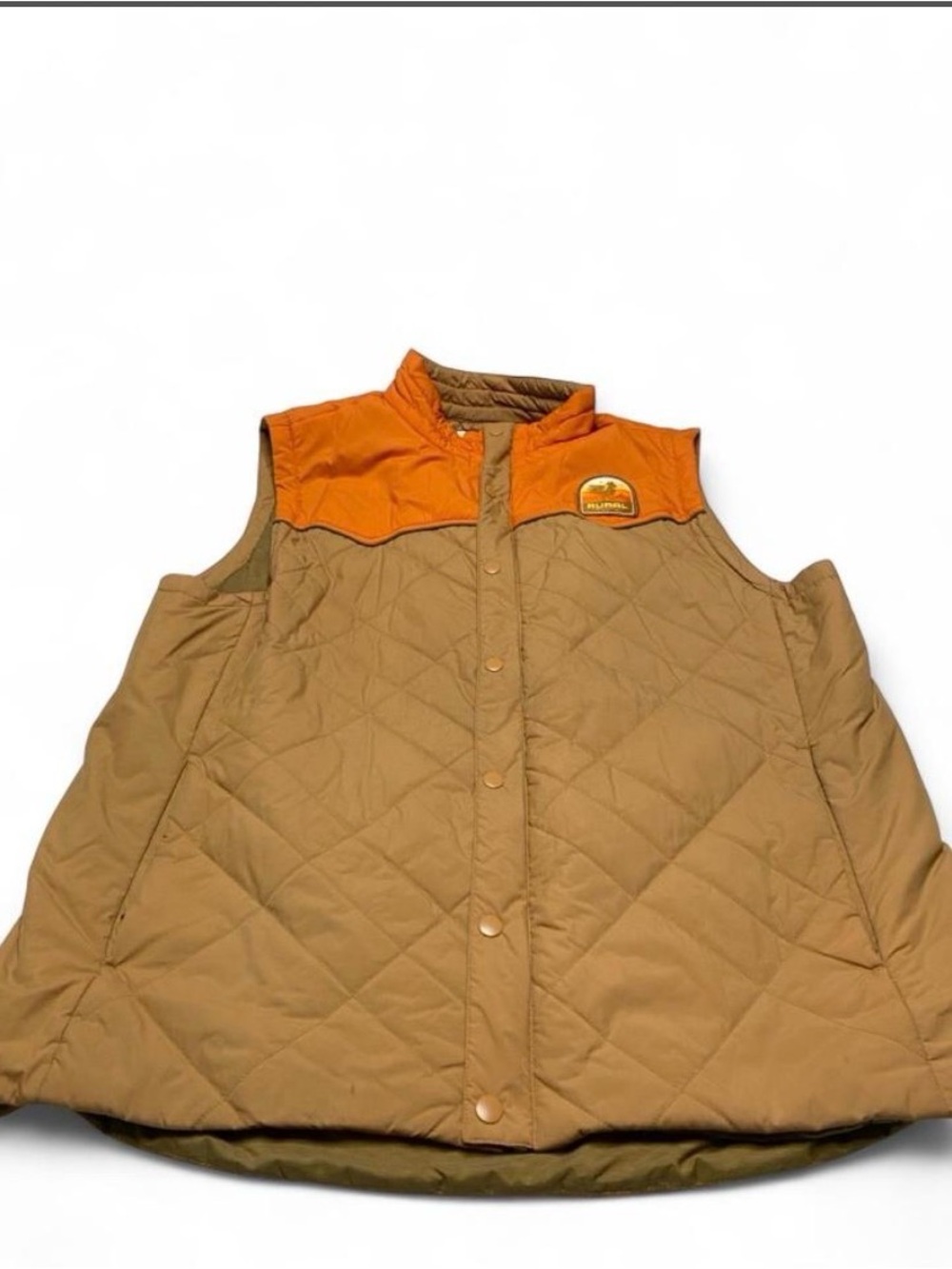 Rural cloth Men's Quilted Tan & Orange Vest